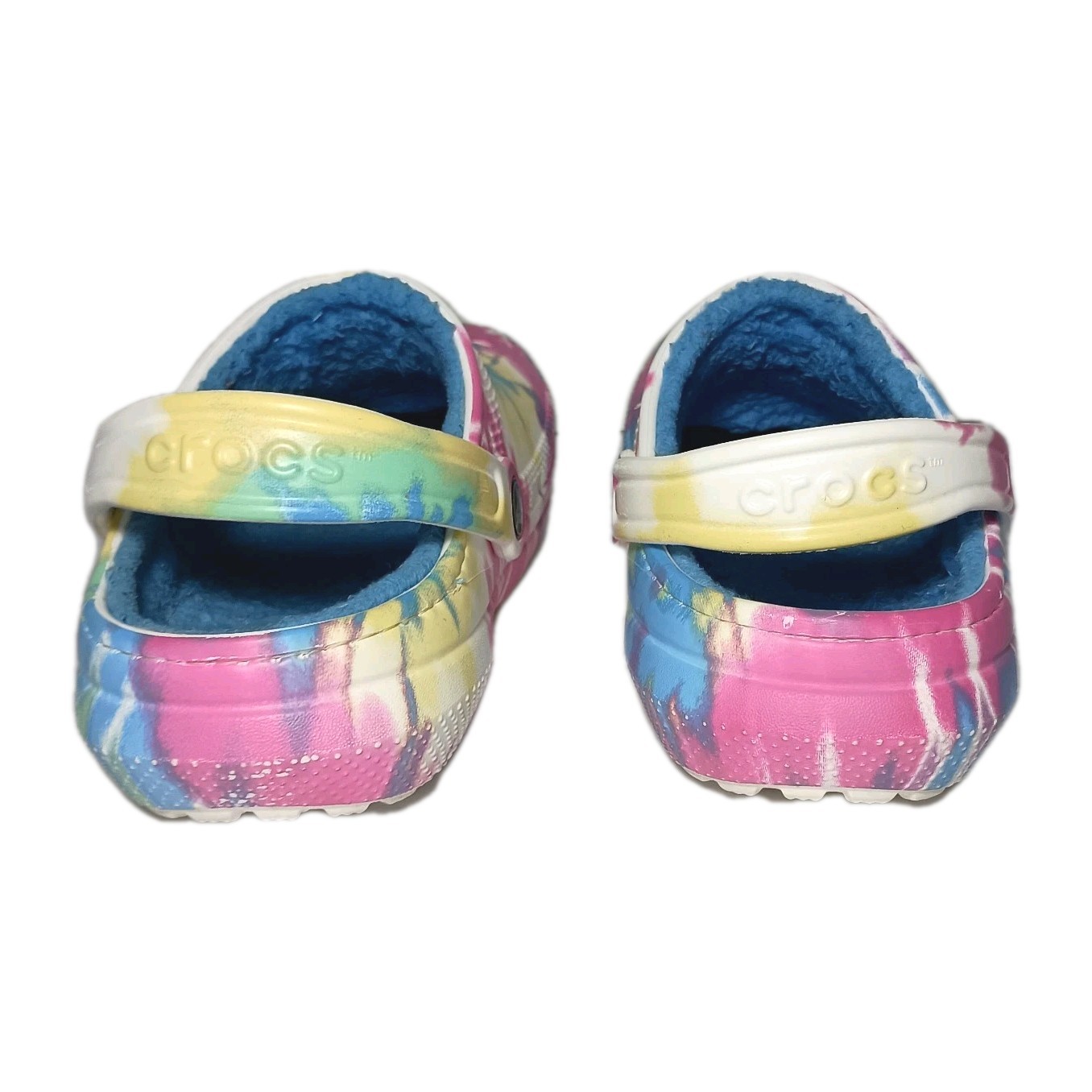 Crocs Clogs Unisex Baya Fuzzy Lined TieDye Pastel Swirl Spacecore Women 8/Men 6