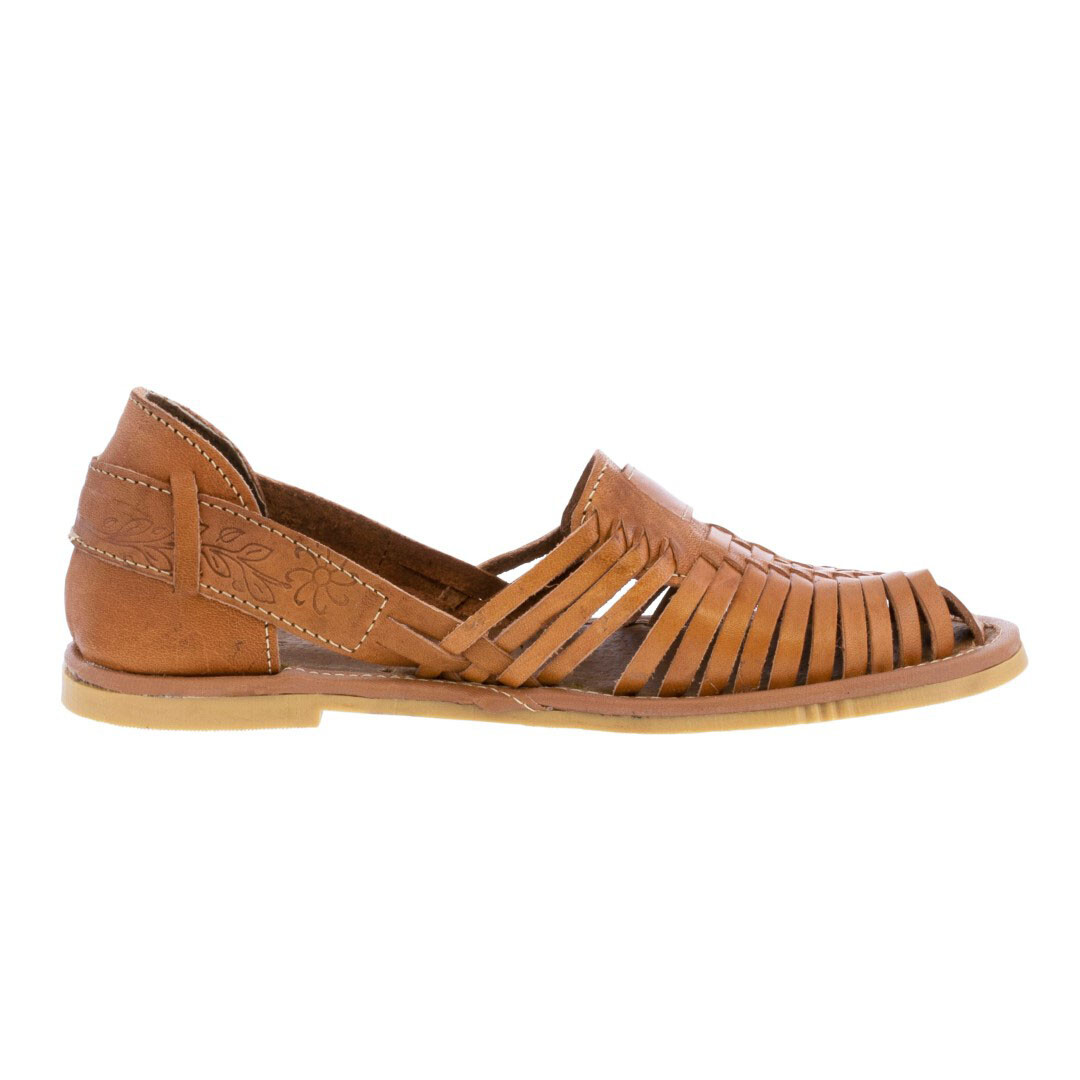 Womens Light Brown Sandals Real Woven Leather Mexican Authentic Huaraches Closed