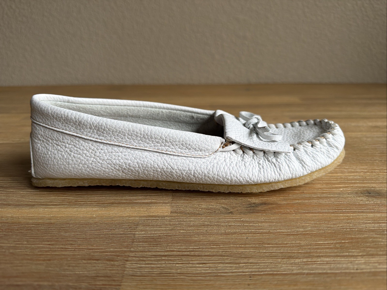 J Crew Soft Unlined Leather Loafer Moccasins Loafers Ivory White Women’s Size 9