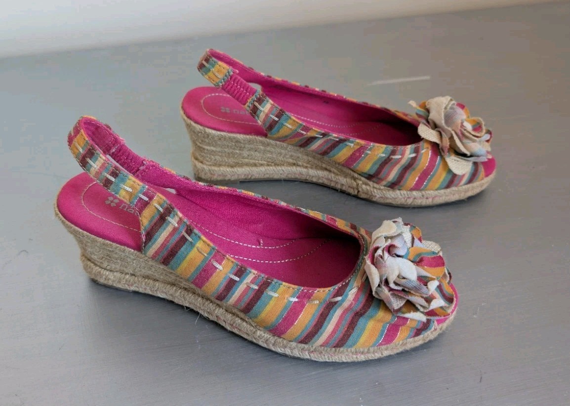 Naturalizer Women’s Multicolor Slingback Wedge Sandals 8 M