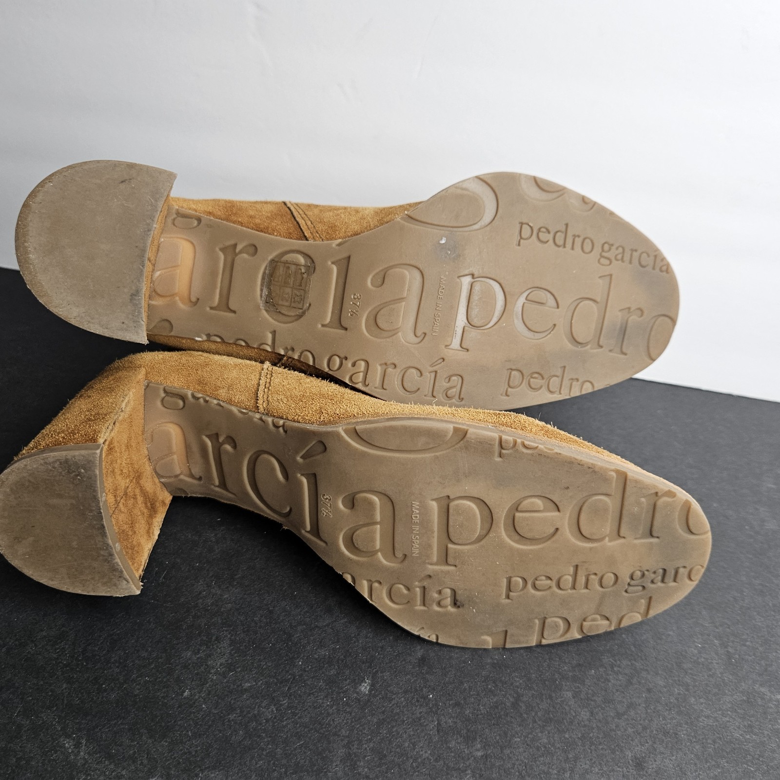 Pedro Garcia Suede Chelsea Ankle Boots Brown Block Heel EU 37.5/US 7-7.5 EUC