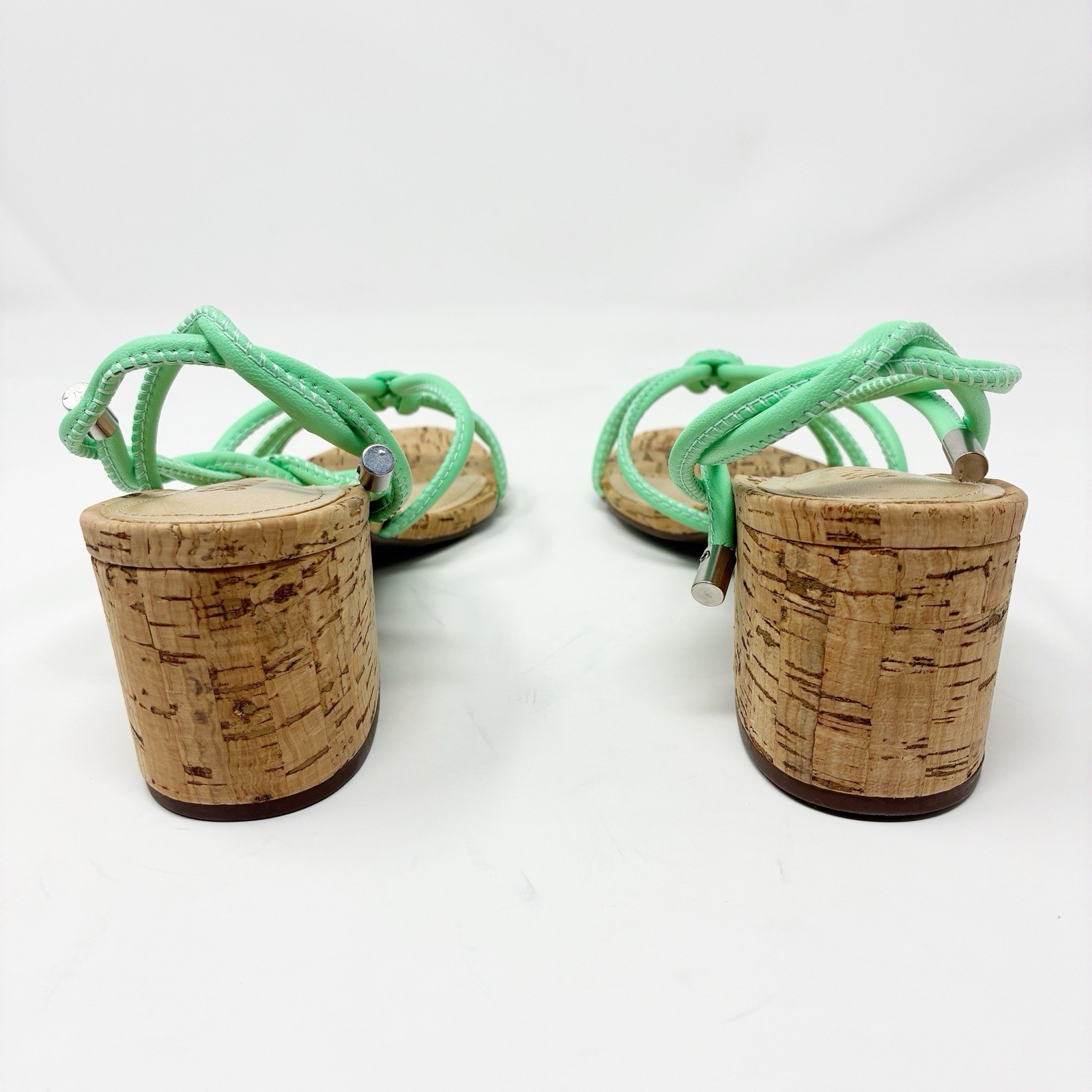 Schutz Suzy Mint Green Block Cork Heel Sandal 6.5 NIB