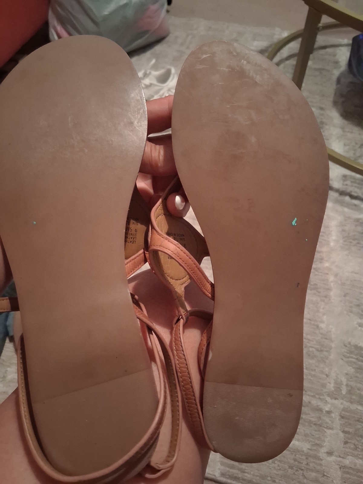 Tory Burch Brown Leather Strappy Sandals Logo Buckle Adjustable Strap US 9.5