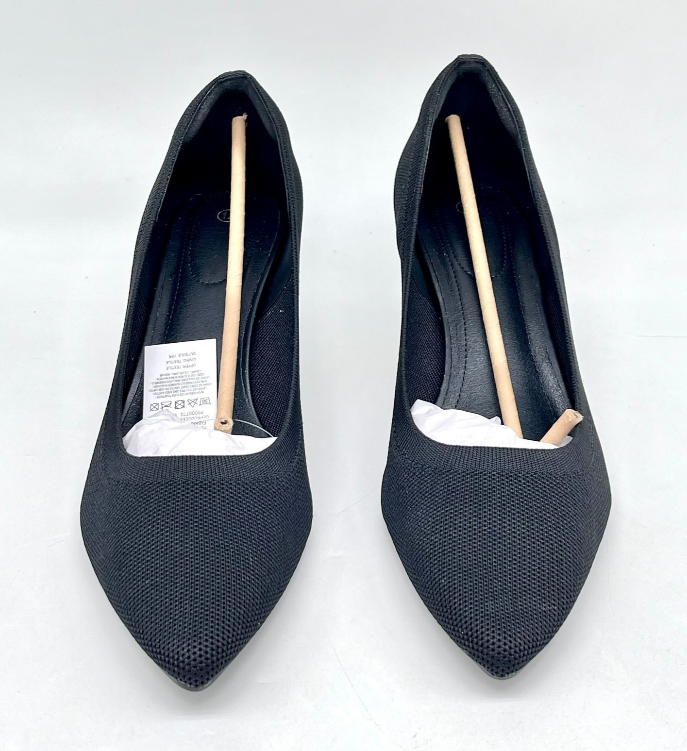 MySoft Women’s Black Knitting Heel Pointed Toe Pumps Size 12