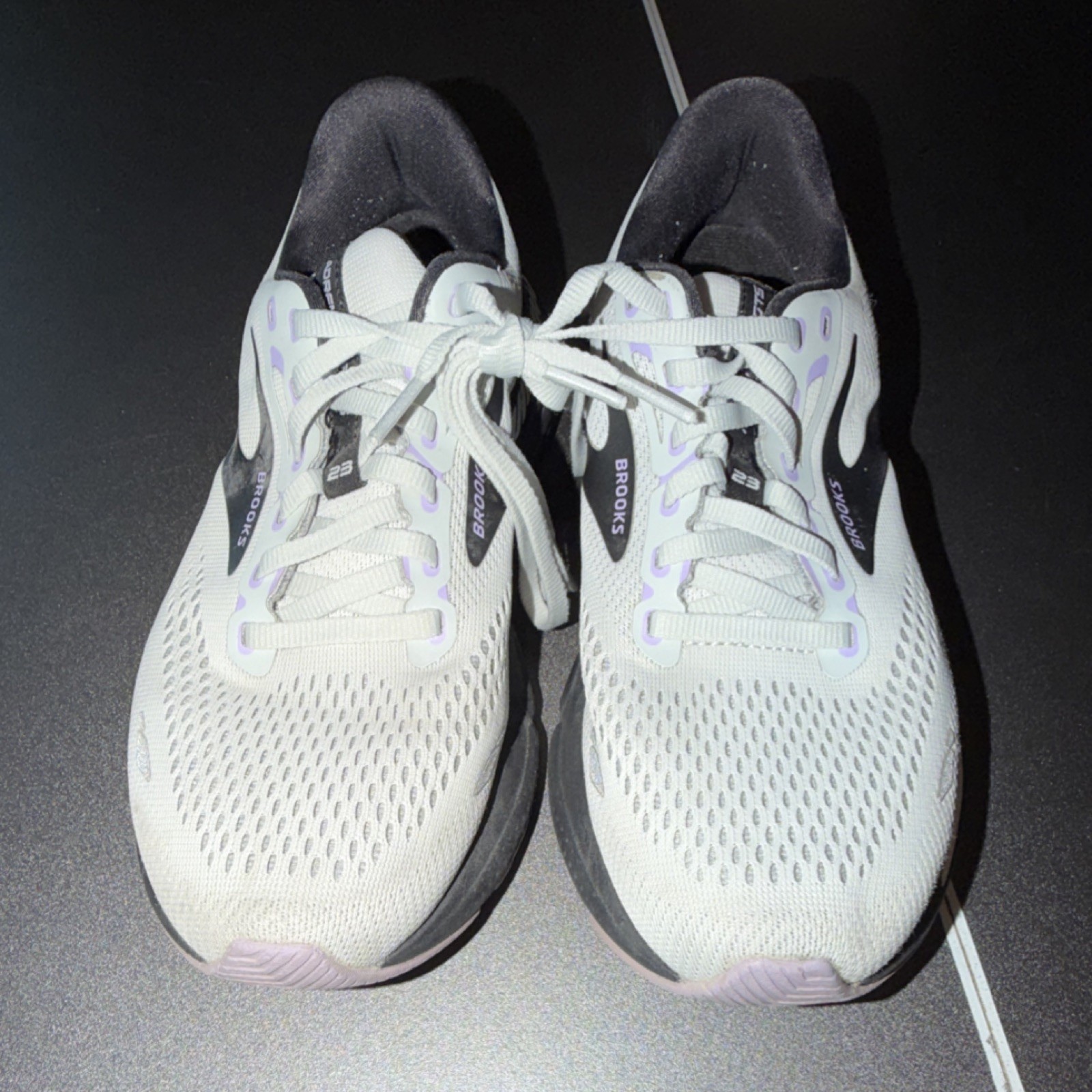 Brooks Adrenaline GTS 23 Women’s Running Shoes White/Black/Purple Lace-Up