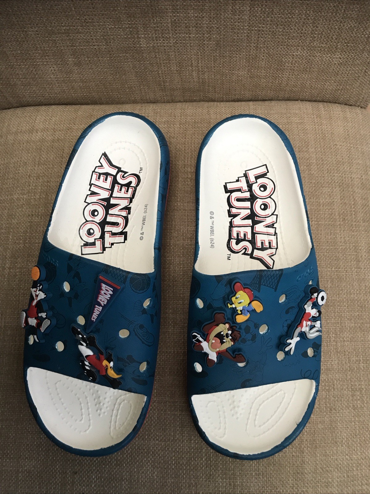 Crocs Classic Looney Tunes Slide Ons Unisex size W 8 /M 6 Cartoon RARE