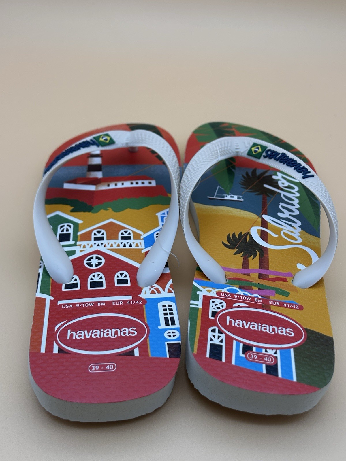 Havaianas Women’s/Men’s Top Postcard Salvador -Rubber Flip Flops-New – USA 9/10