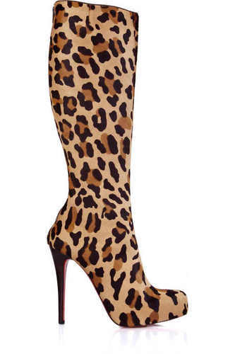 CHRISTIAN LOUBOUTIN ARIELLA RARE ANIMAL PRINT TALL BOOTS WOW EU 35 SHOE HEAVEN