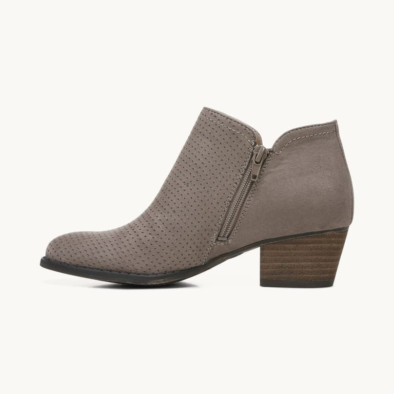 LifeStride Blake Ankle Bootie Doe Gray Perforated Microfiber Womens 7 M 60975