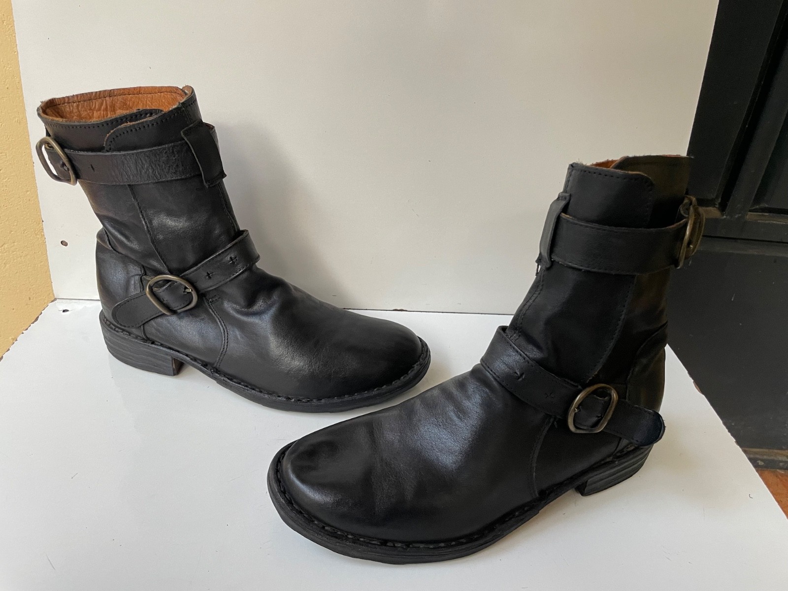 Fiorentini + Baker Eternity Black Strap Leather Women’s Boots EUR 36 / USA 6