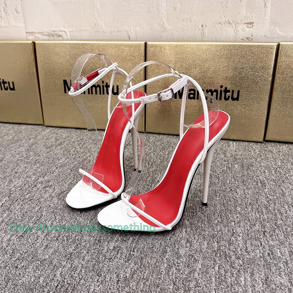 12/14/16CM Heeled Sandals Sexy Stage Show Party Summer Shoes Round Strap Black