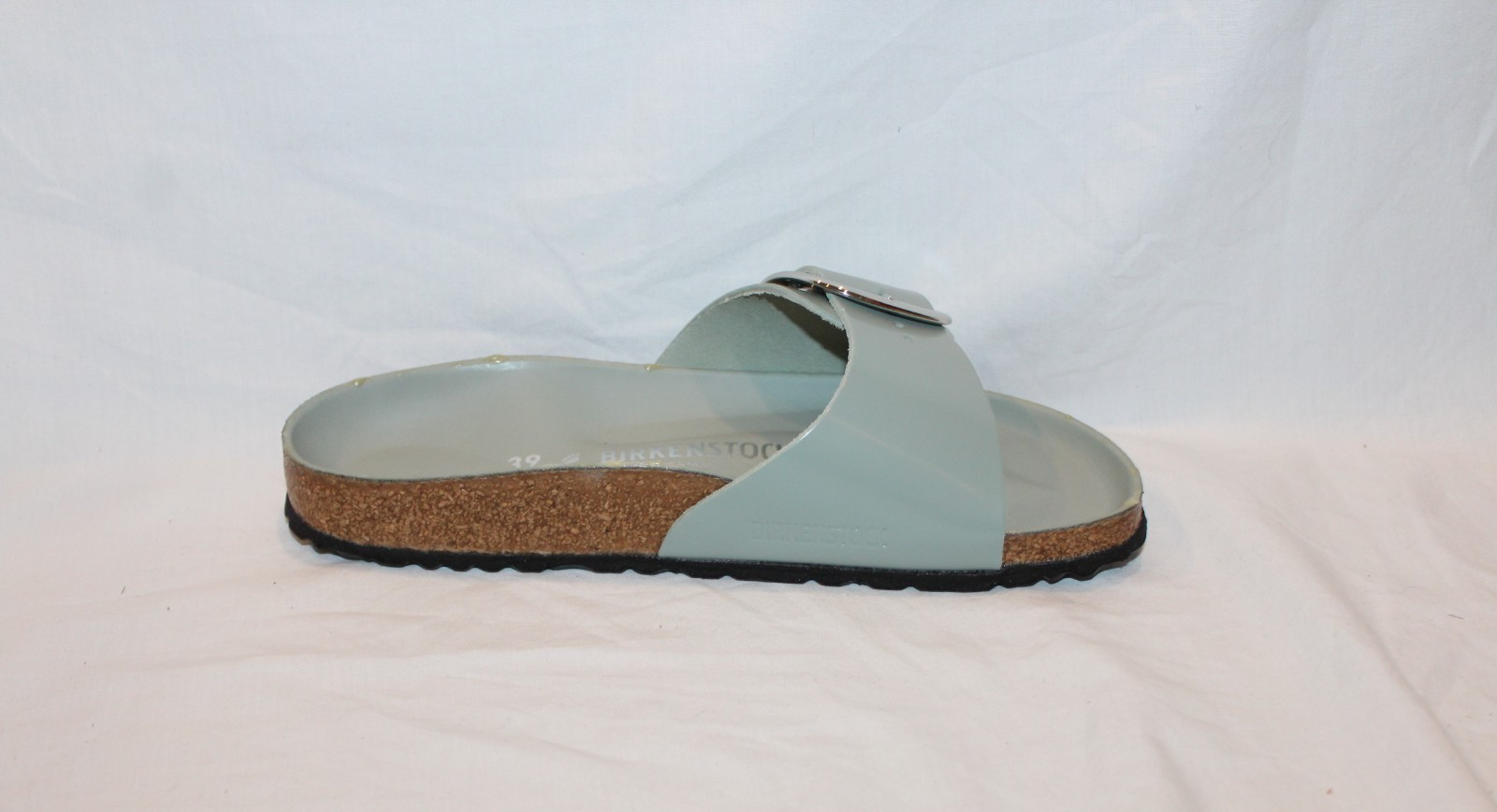 Birkenstock Women Madrid Big Buckle Leather High Shine Sandals Sage EU 39 NAR