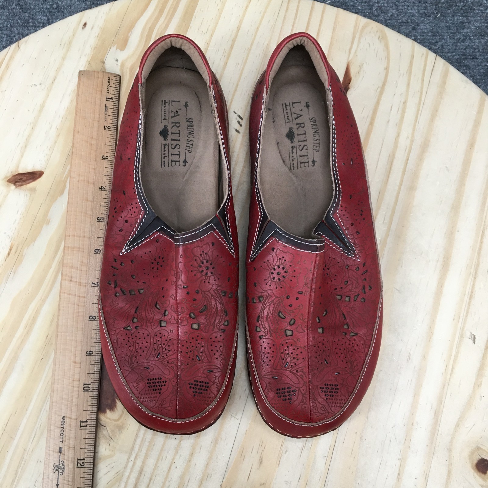 L’Artiste by Spring Step Klasik Womens 42 Loafers Slip On Closed Toe Leather Red