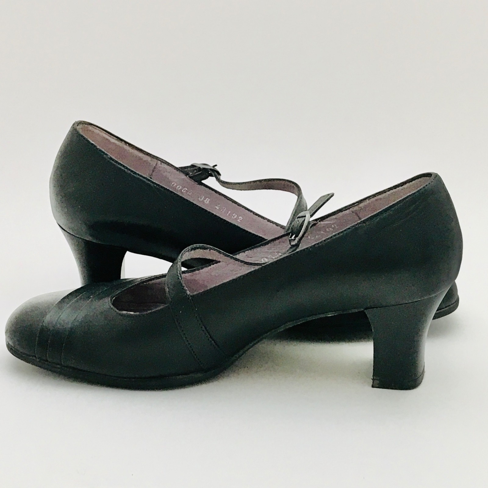 BeautiFeel Classic Black Mary Jane Heels Ankle Strap Latex Sole EU38 US 7.5-8.0