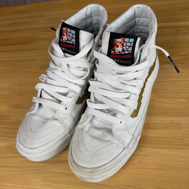 Vans x Nintendo Sk8-Hi Slim Mario Bros Gold Coins White US Women’s 6 / Men’s 4.5