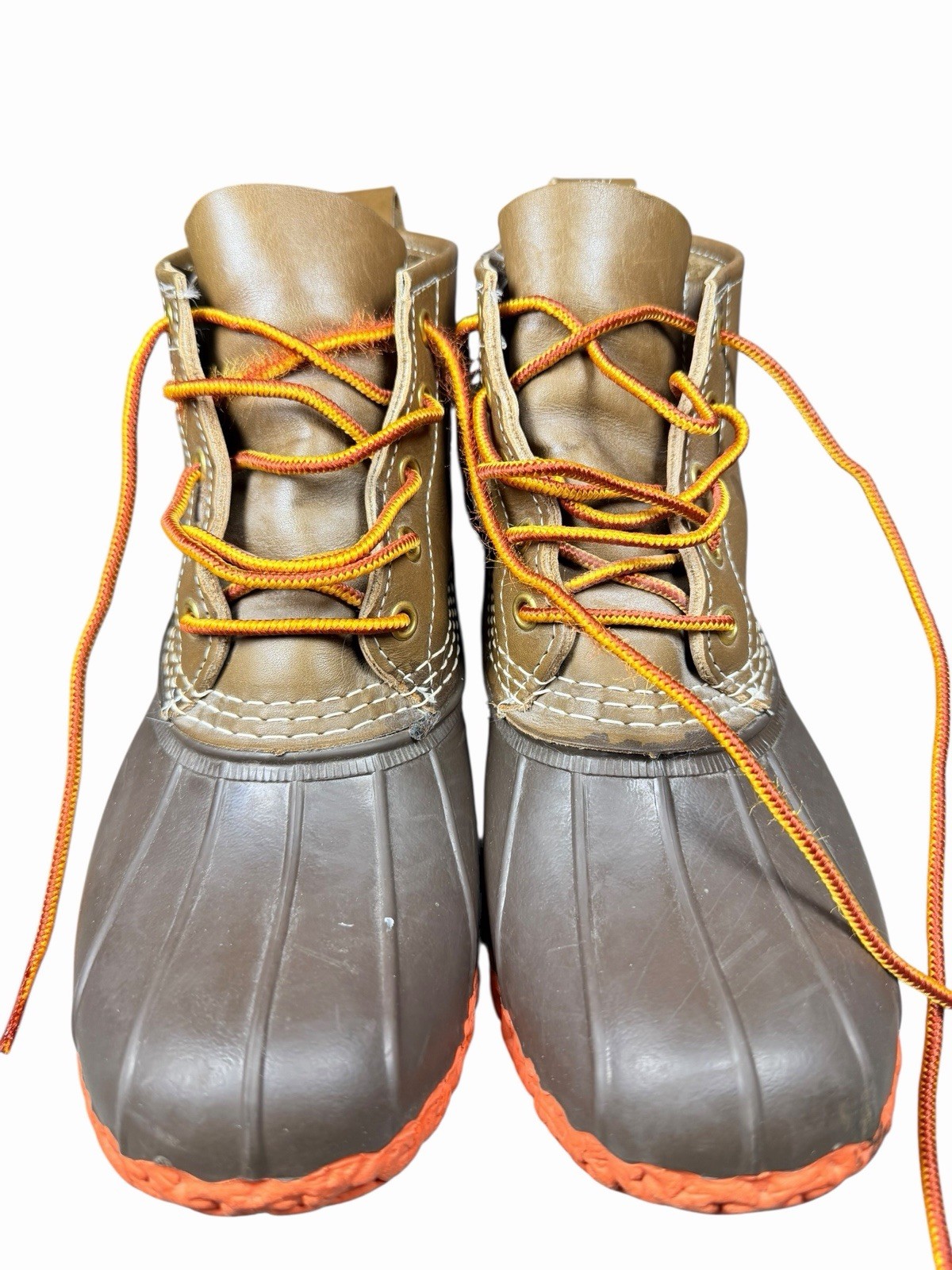 L.L. Bean Maine Hunting Duck Boots 2017 Limited Orange Chain Sole USA Womens 7M