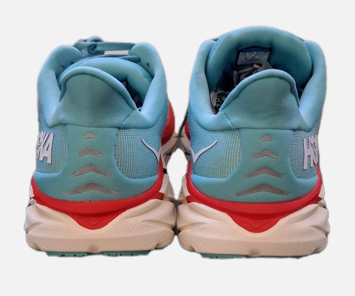 Hoka One One Clifton 8 Blue Red Women’s Size 7.5 B Running Shoes