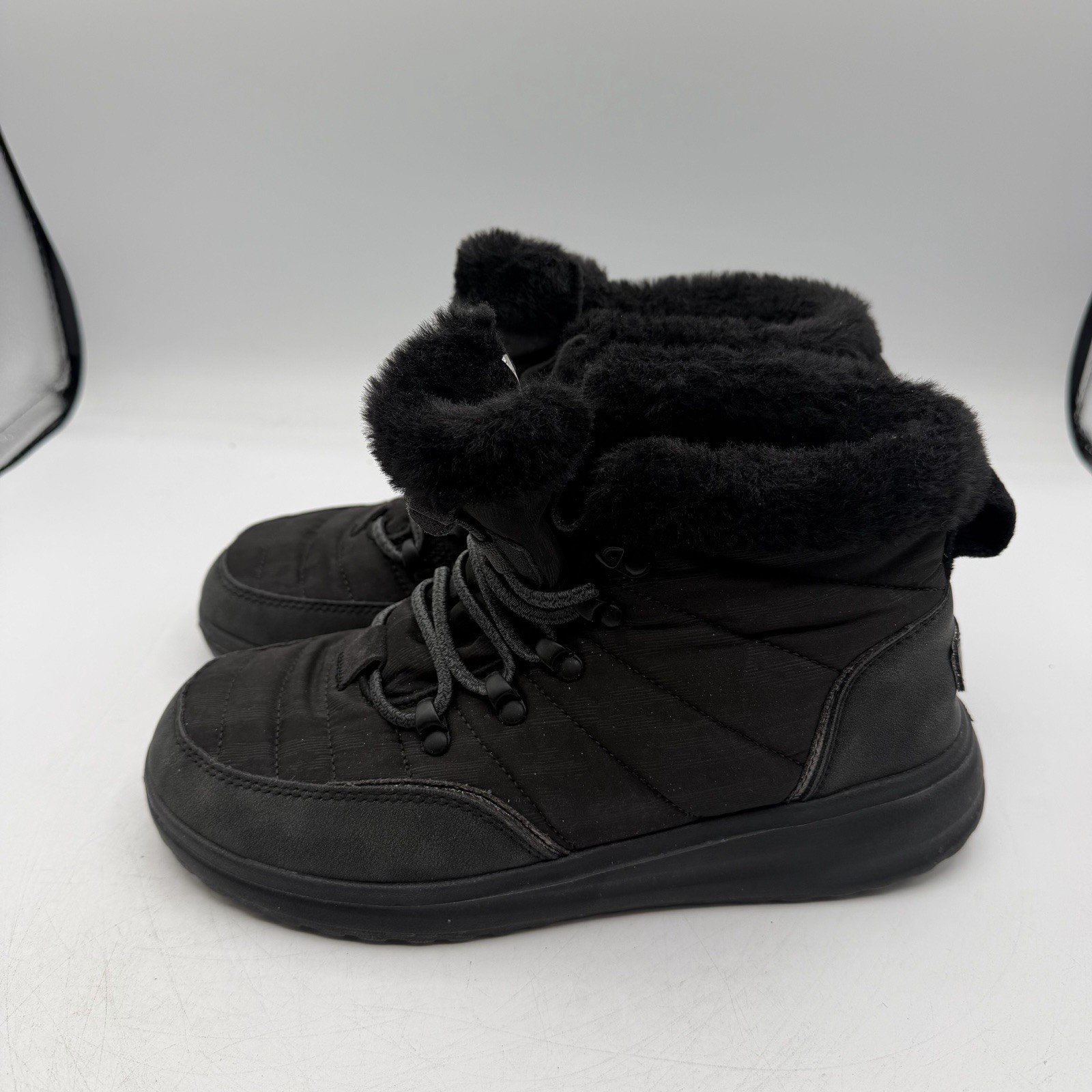 Hey Dude Brandy Boots Womens Sz 7 Black Pull On Lined Ankle Booties