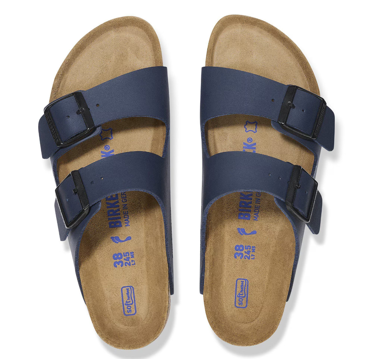 Birkenstock Arizona Blue Birko-Flor Soft Footbed Sandals Unisex Shoes EU 37-45