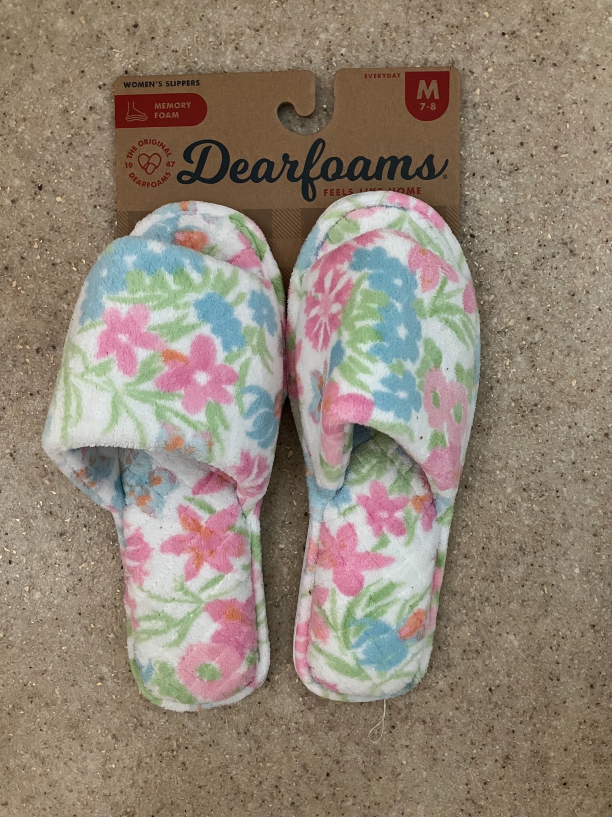 Dearfoams Womens Slippers sz M 7-8 Memory Foam Floral