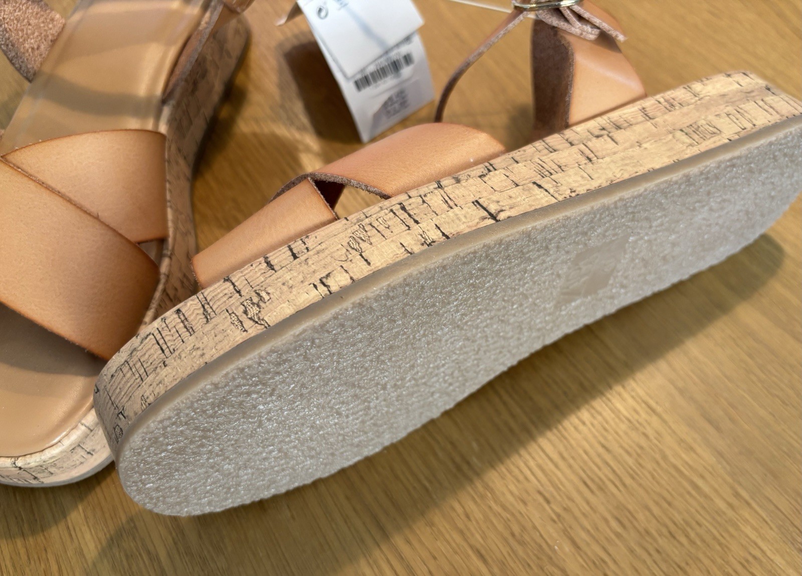 Zara Platform Sandals Strappy Leather Tan Size 40 EUR 7 US – NEW See Description