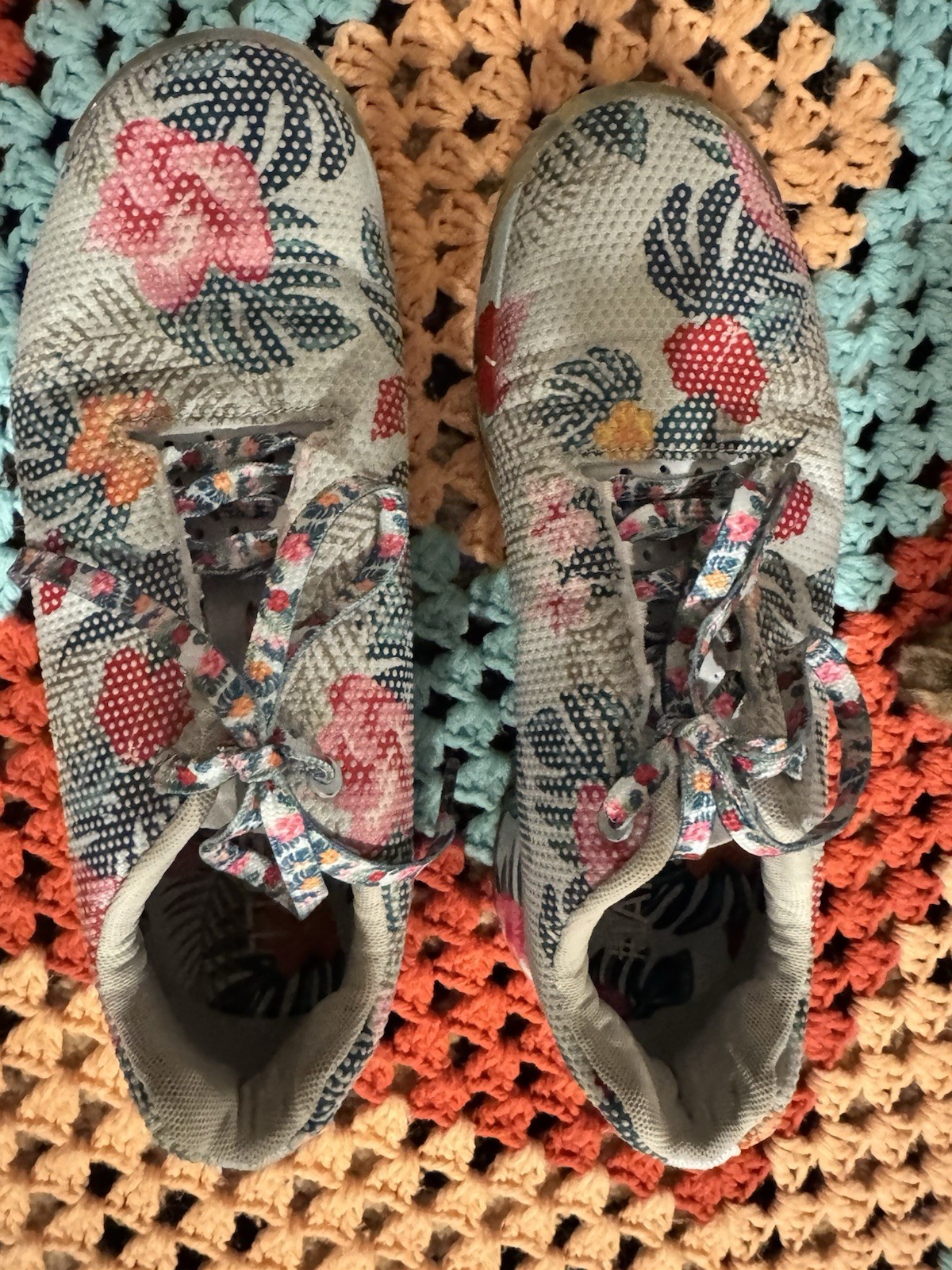NOBULL Women’s Training Shoes Size 8.0 Blue Floral Pattern