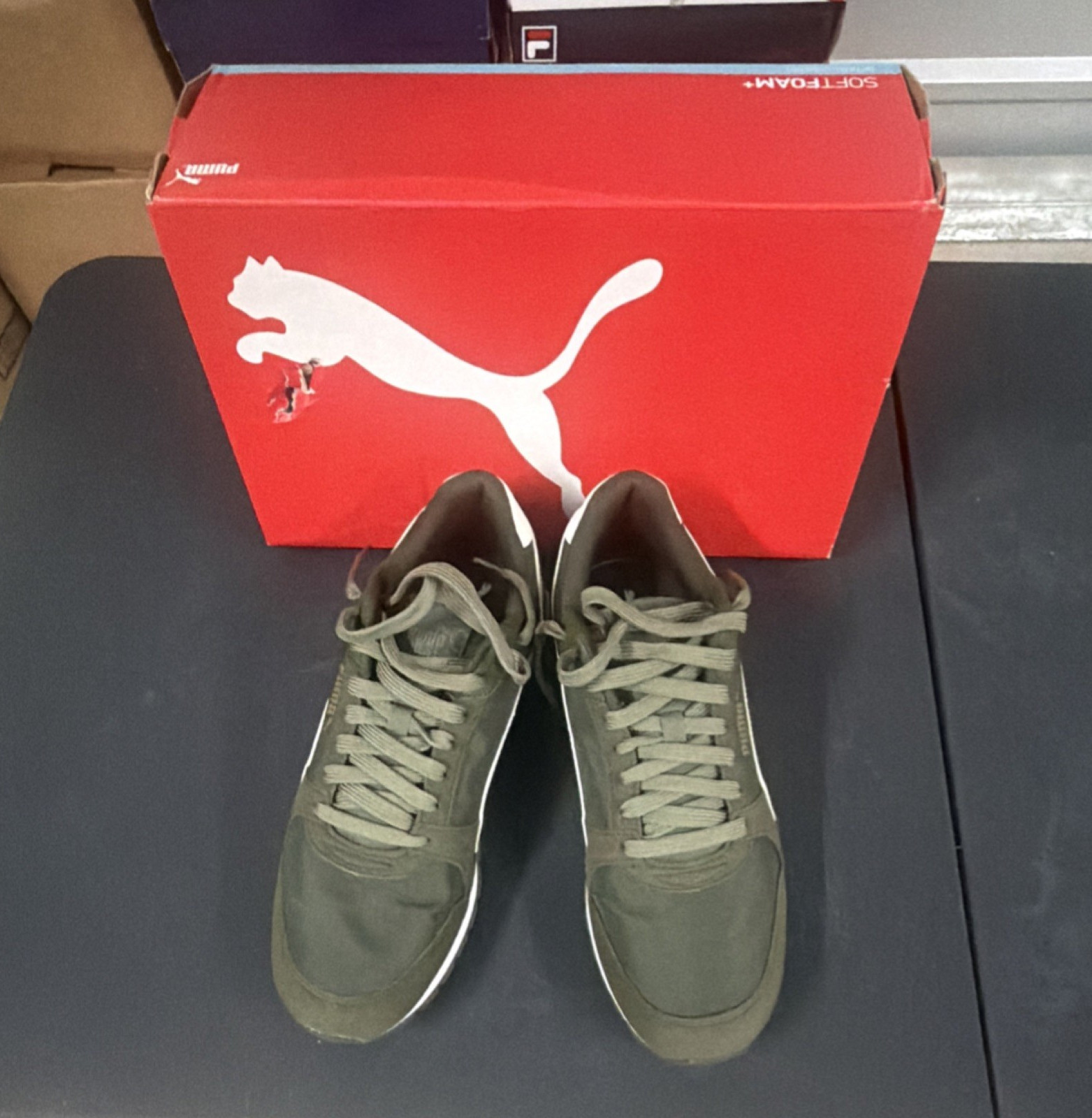 PUMA Low Top Green White Lace Up Men’s Casual Walking Sports Athletic Sneakers