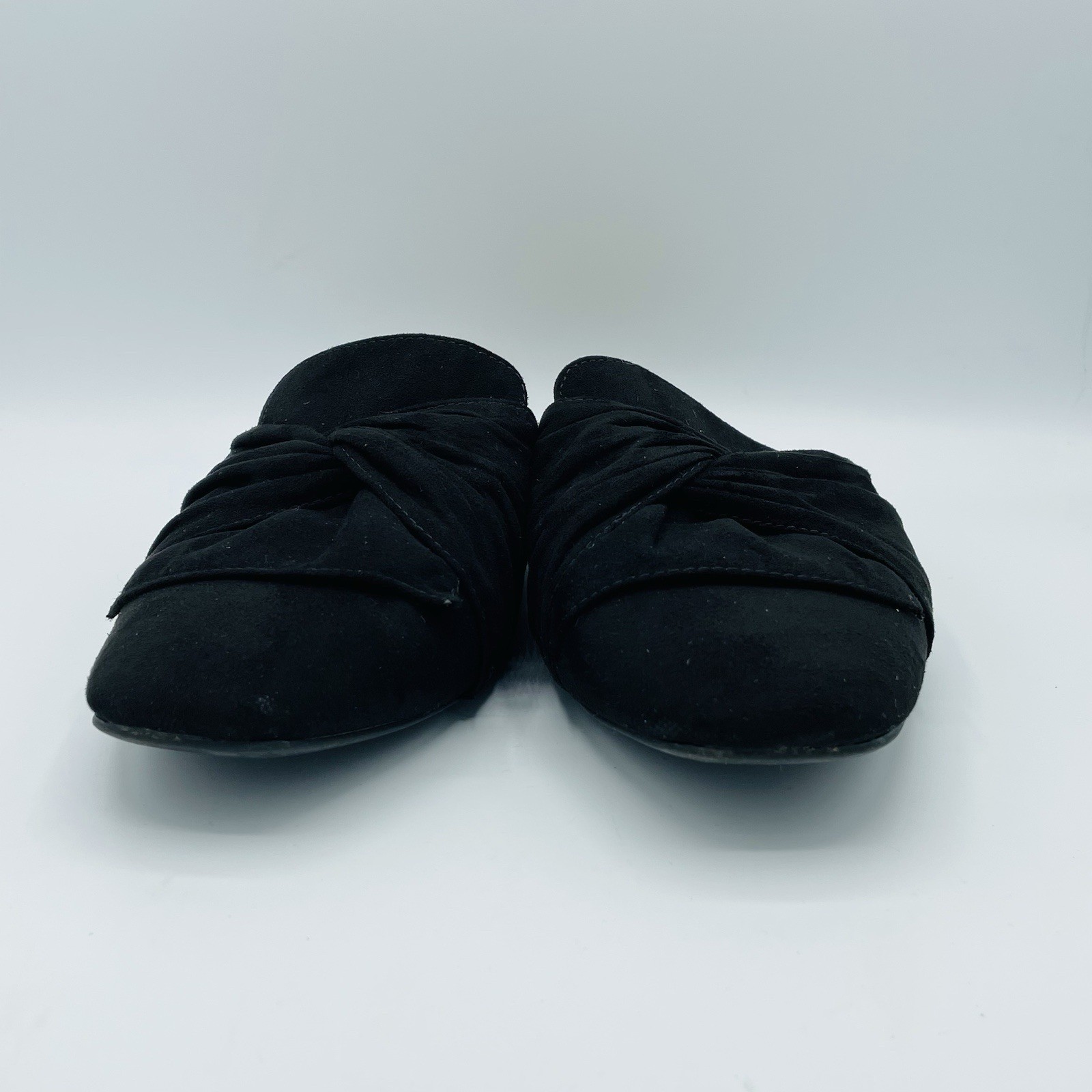 Womens Size 8 M Ana Shoes Black Shadow Flats Mules Sandals Slip On Slides Heels