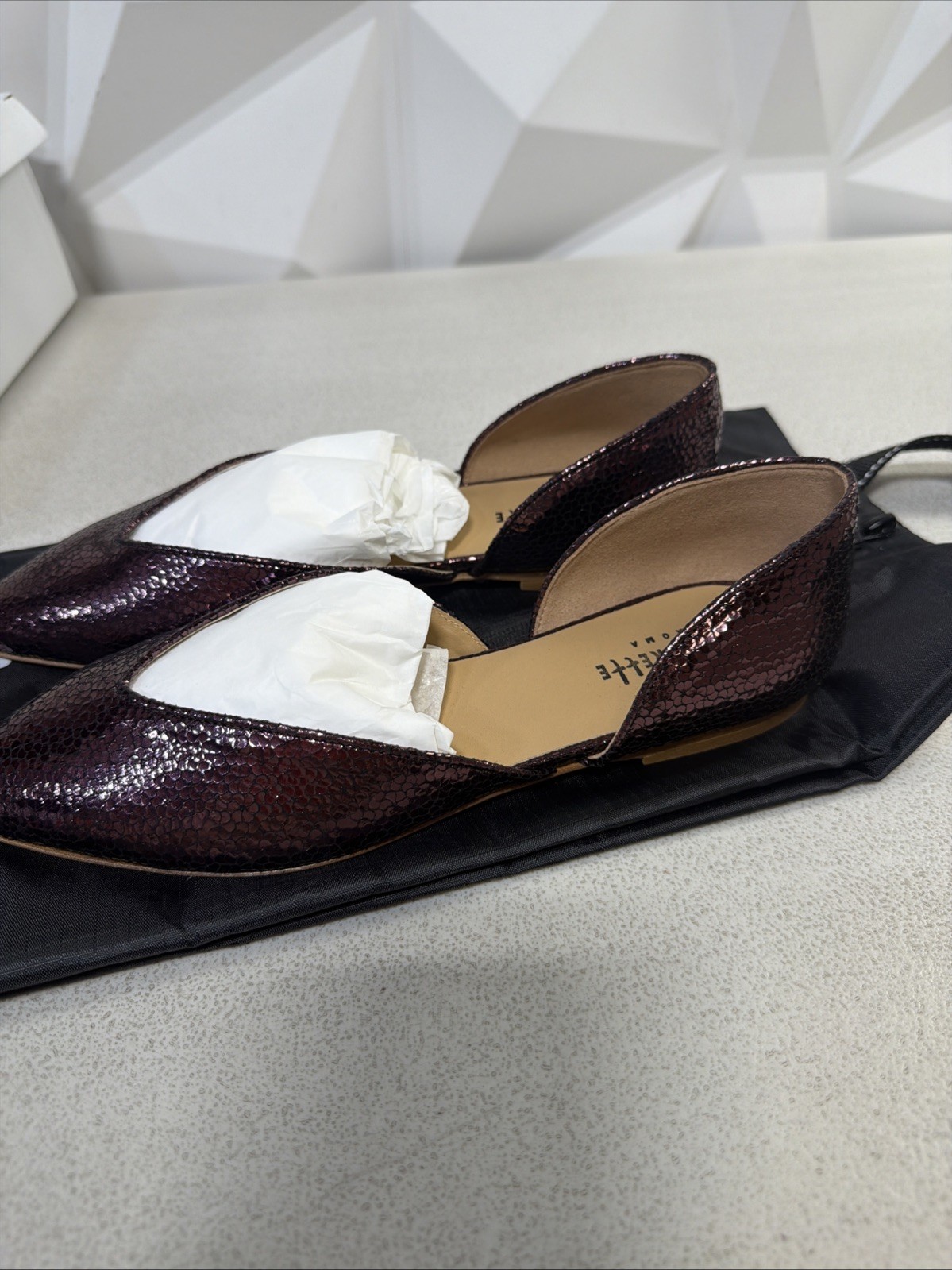BALLERETTE FLATS OPEN PLUM PURPLE Size 8 NEW