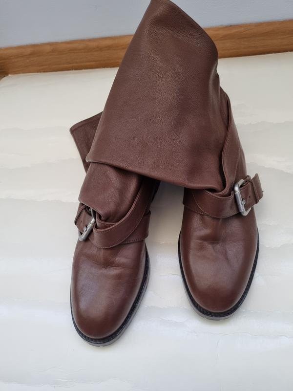 Women navy boot boots brown leather 36 #B9OM