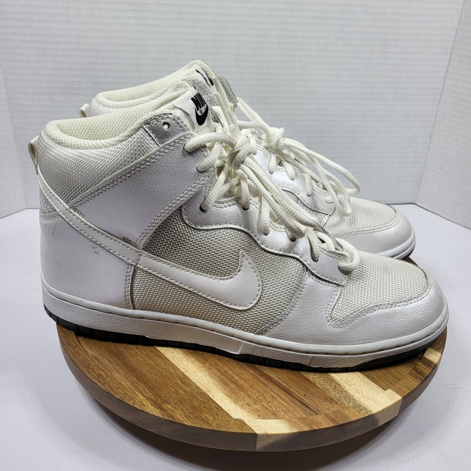 Nike Dunk High Skinny Women’s 11 Pearl White Silver Mesh 429984-105 Retro 2014