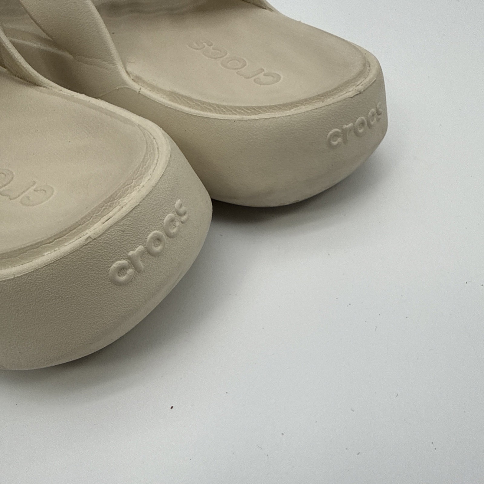 Crocs Getaway Platform Rubber Slip On Strappy Sandal Off White Women’s Size US 7