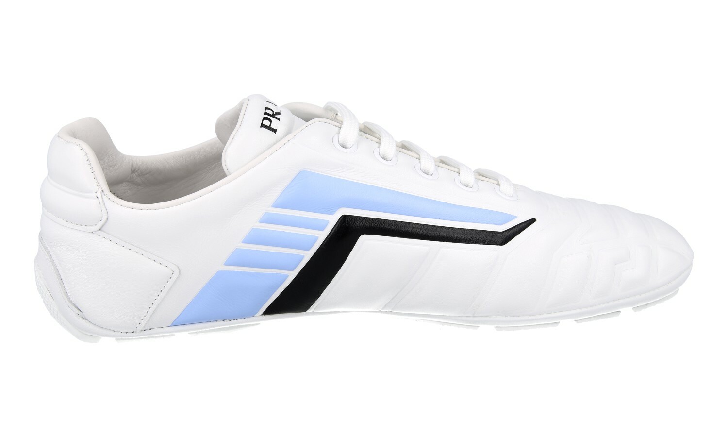 PRADA Leather Rev Sneakers – 1E505M – White Blue – NEW – US 6.5 EU 36,5