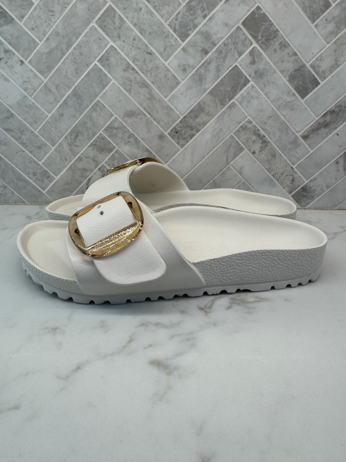 Birkenstock Madrid Big Buckle EVA Essentials Sandals Womens 5 36 Eggshell Slides