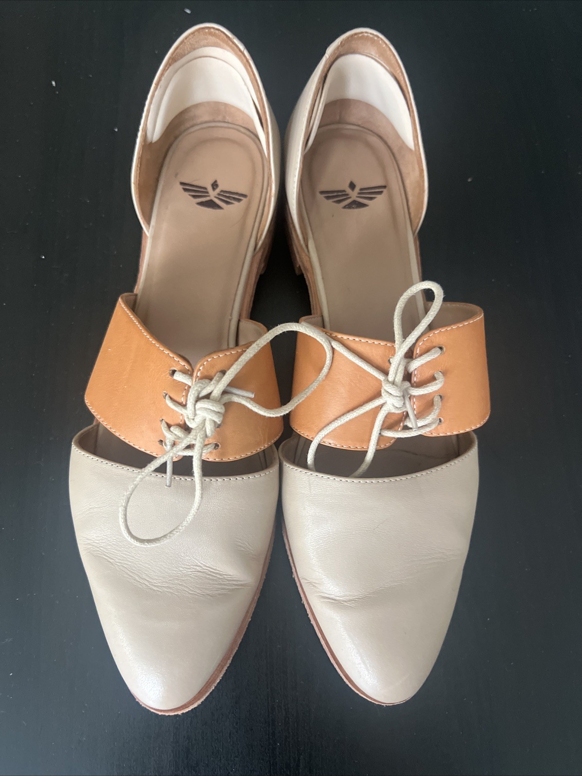 Fortress of Inca Carmen Tan Beige Lace Up Oxford Shoes EU40