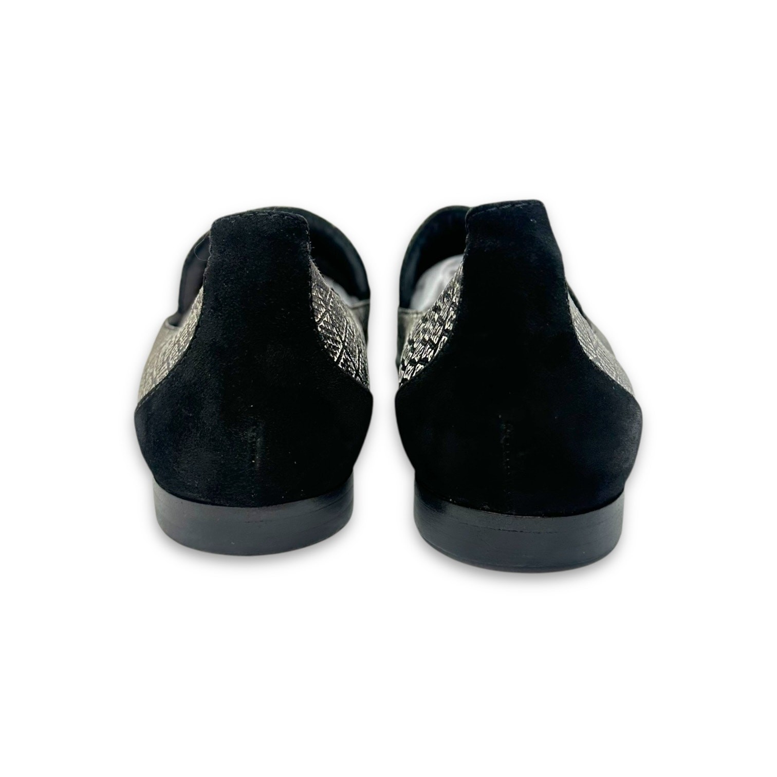 Derek Lam Women’s Raena Croc Embossed Loafer Size 8 B Gray Black Almond Toe