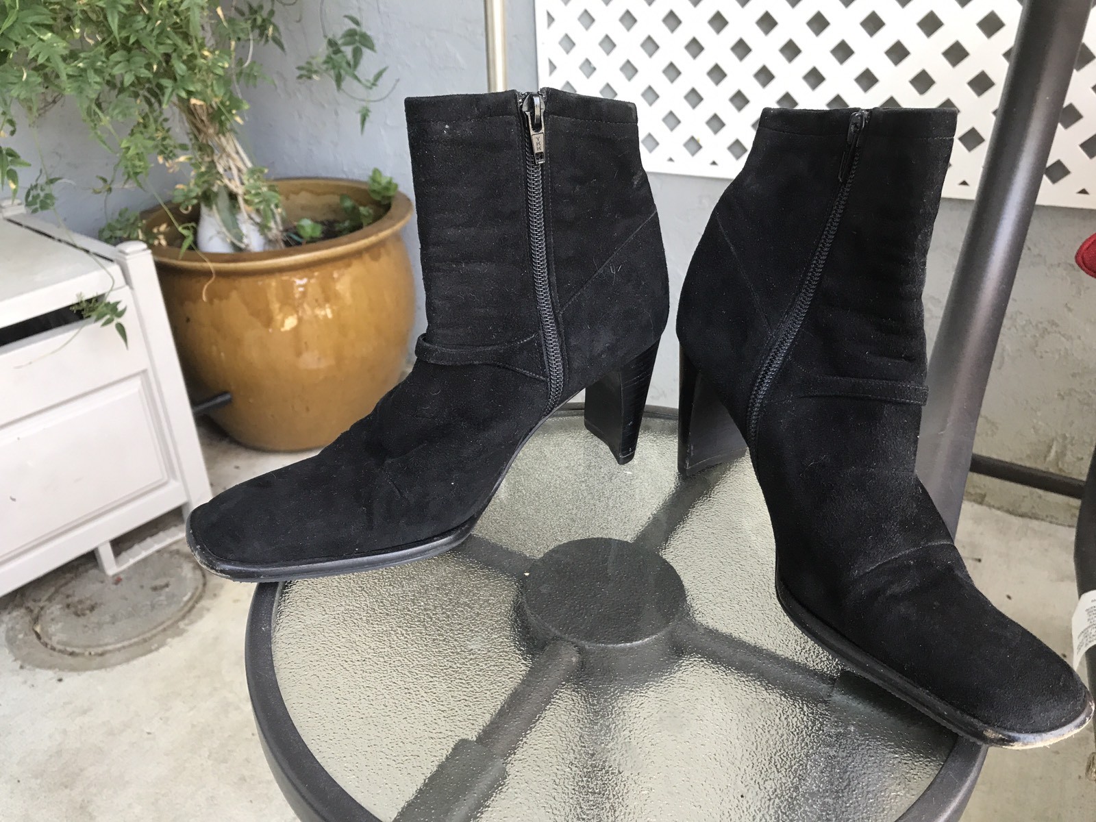 IDA MARCHINI $203 Made in Italy Womens Black Suede Ankle Boots Sz 35.5 / US 6
