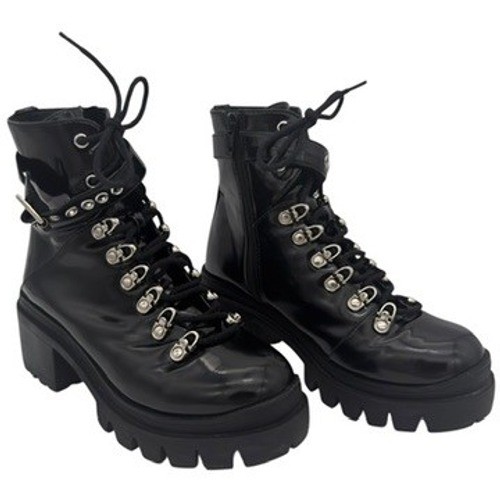 Jeffrey Campbell Chunky Platform Combat Boots Black Lug Sole Womens 7