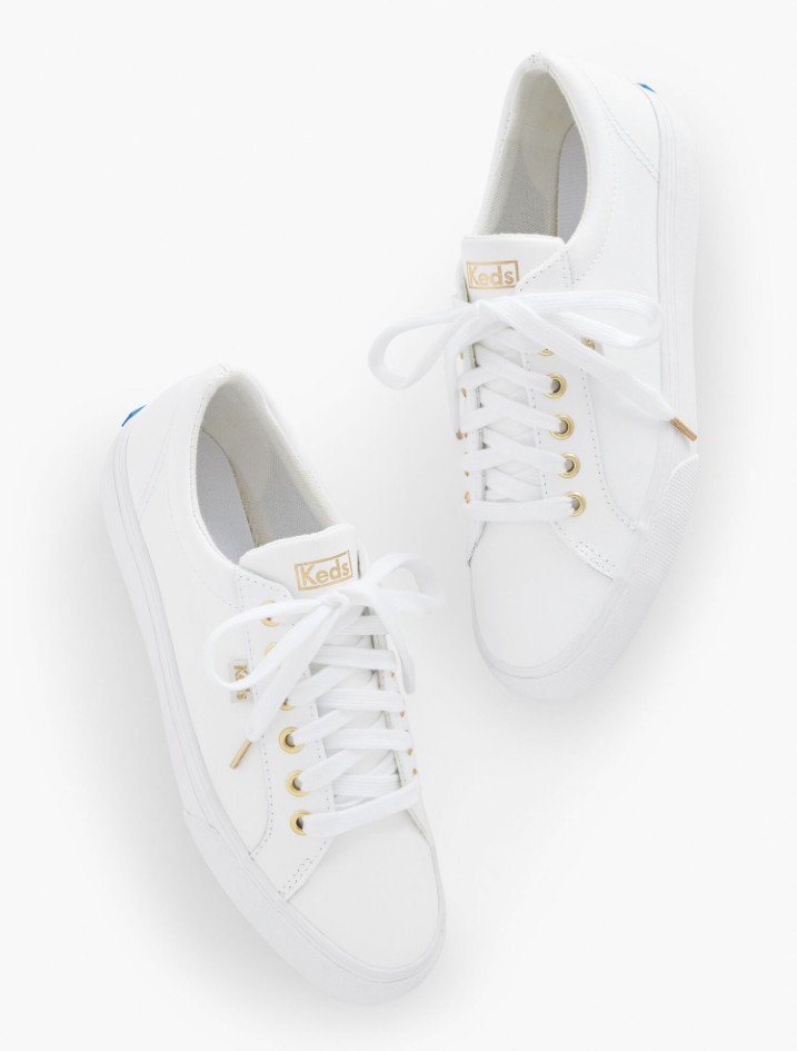Keds® Jump Kick Leather Sneakers – WHITE NEW
