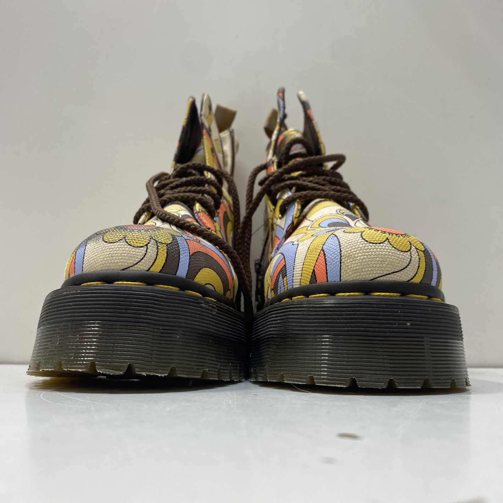 Dr. Martens Vegan Jadon Psychedelic Mushroom Platform Boots Size 11W 10M