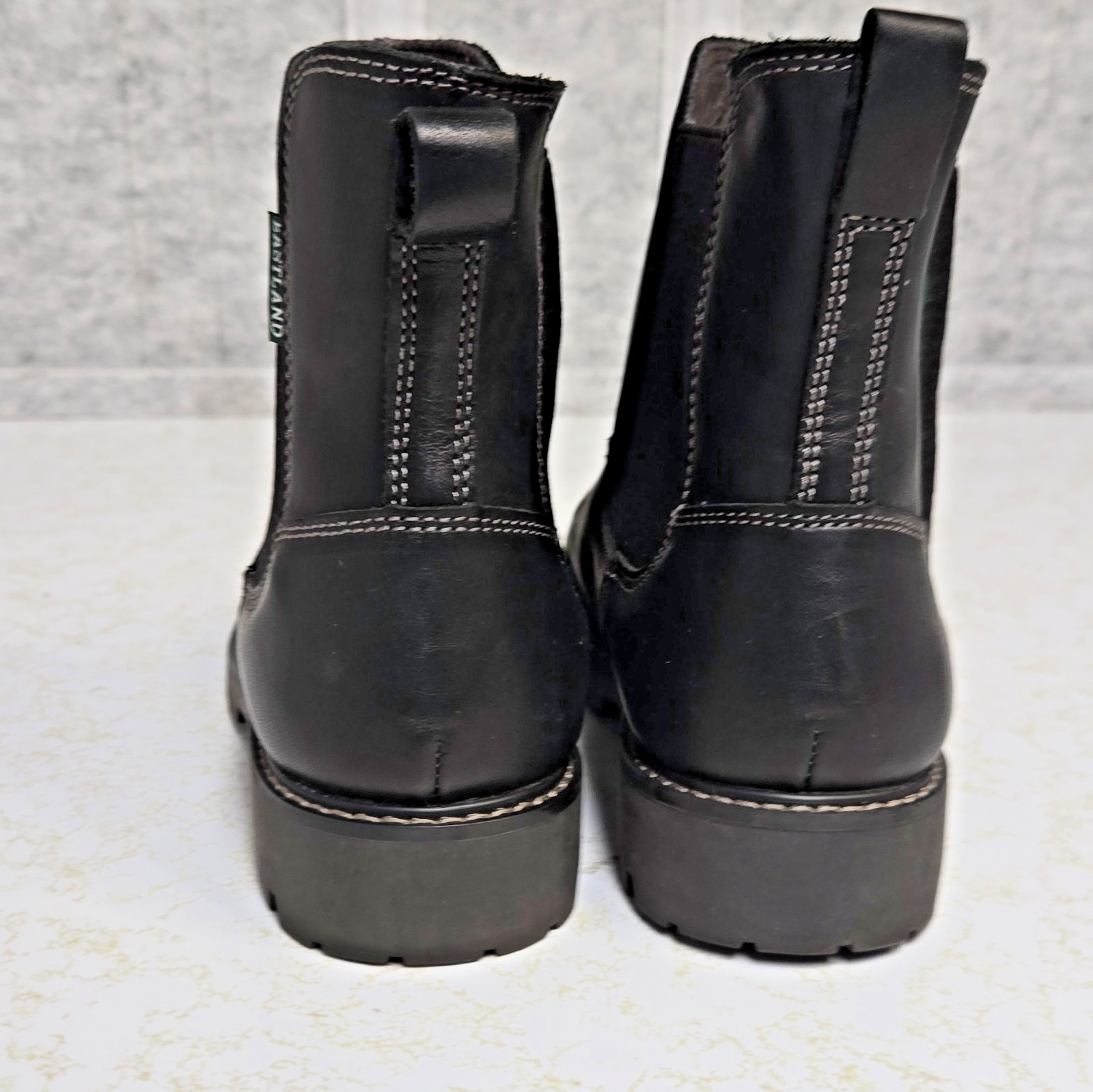 Eastland Ida Black Leather Chelsea Boots Pull On Memory Foam Women’s 7 EUR 37.5