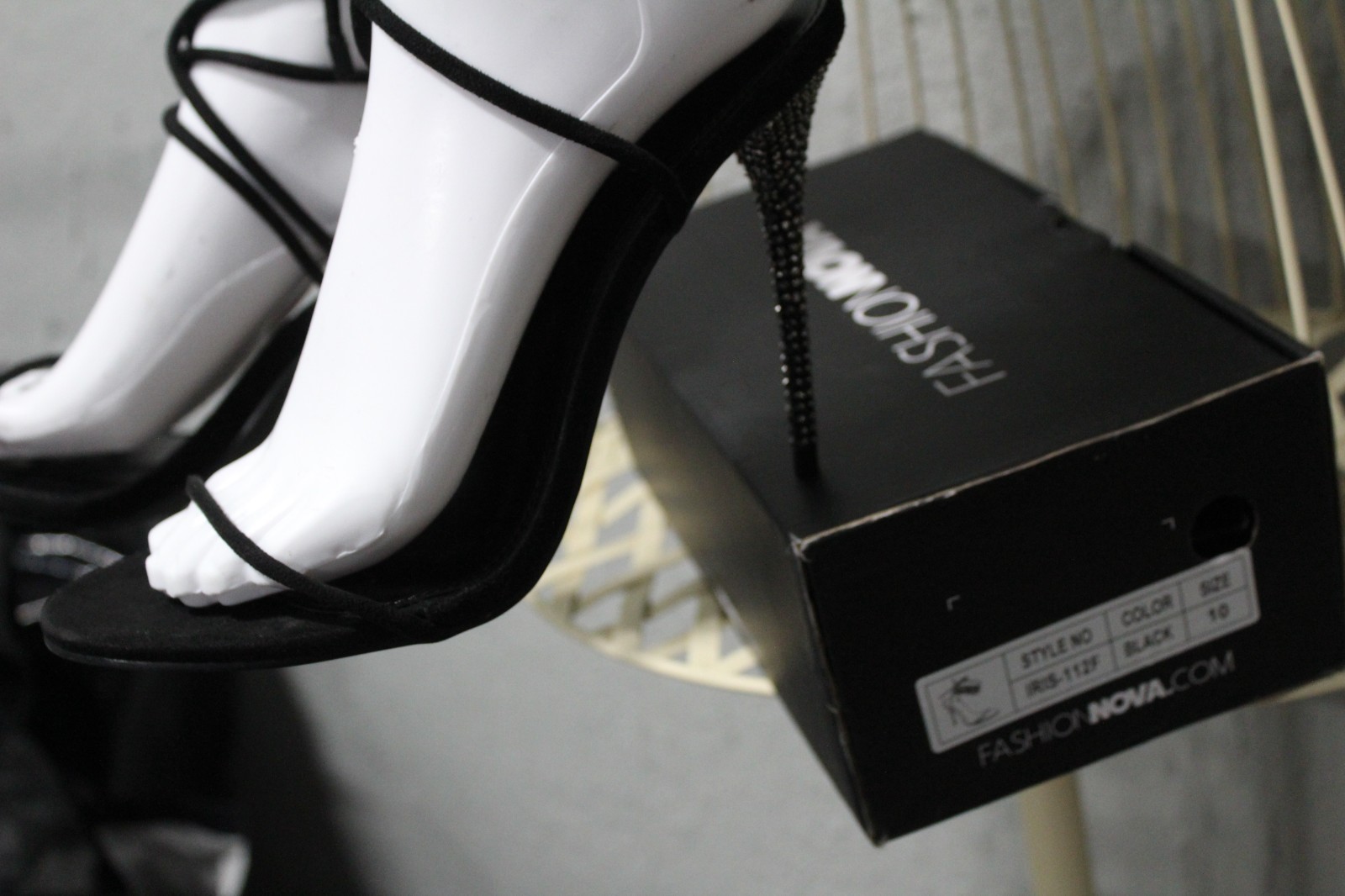 Women’s Fashion Nova heels Black Strappy Size 10