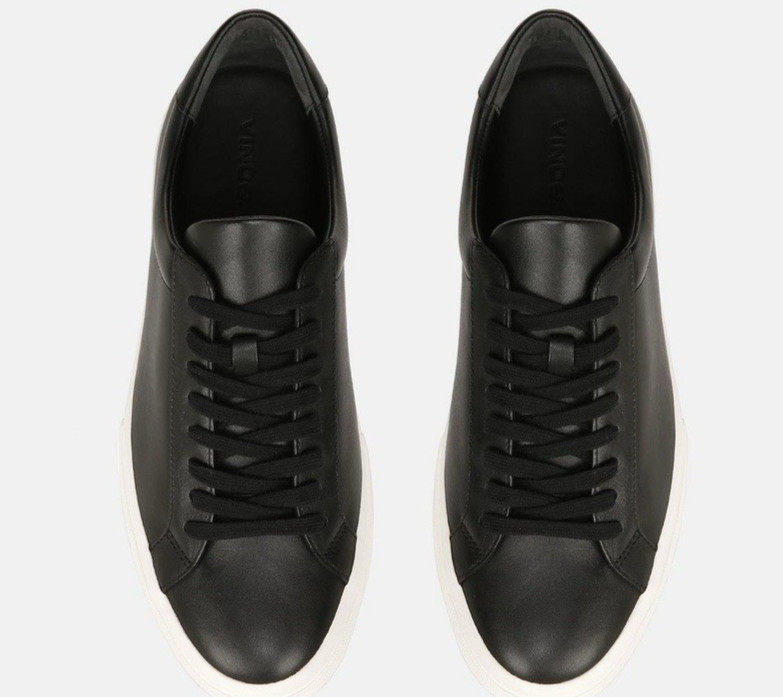 Vince. Size 8.5 Leather Platform Lace Up Sneaker NEW Black White Benfield $199