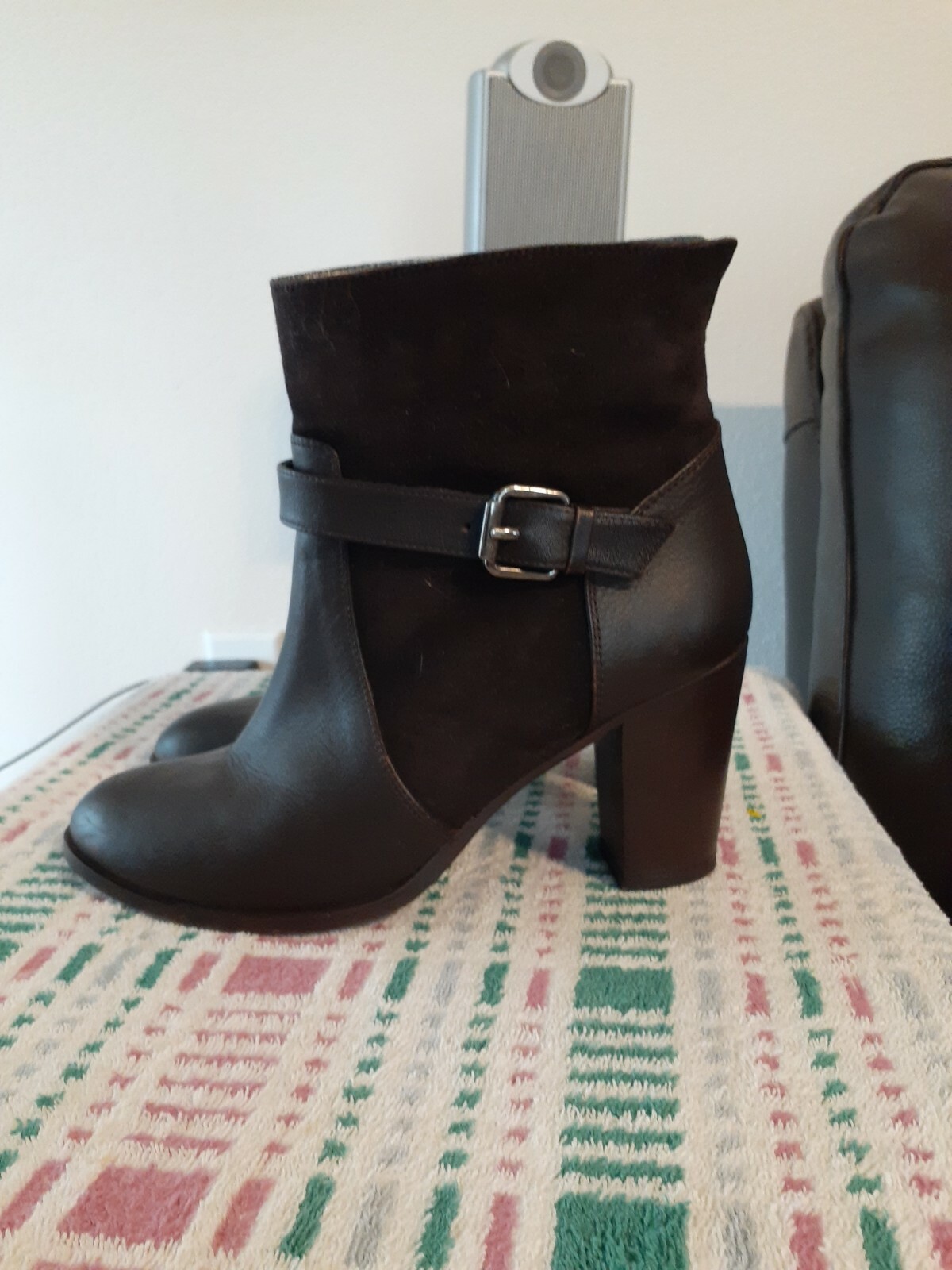 WOMEN’ NAVYBOOT MADE IN ITALY ANKLE BOOTS LEATHER/SUEDE BROWN SIZE EU 39 7.5 US