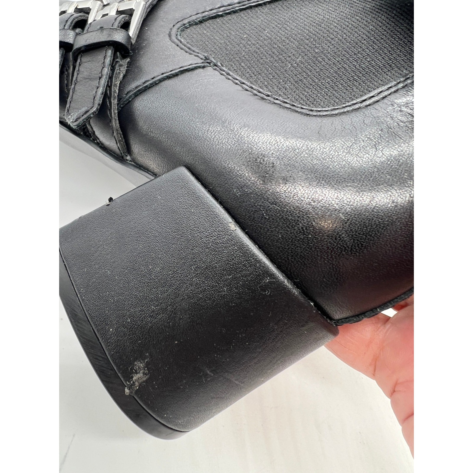 Kendall + Kylie Rada Studded Boots Grunge Moto Streetwear Black Leather Size 6M