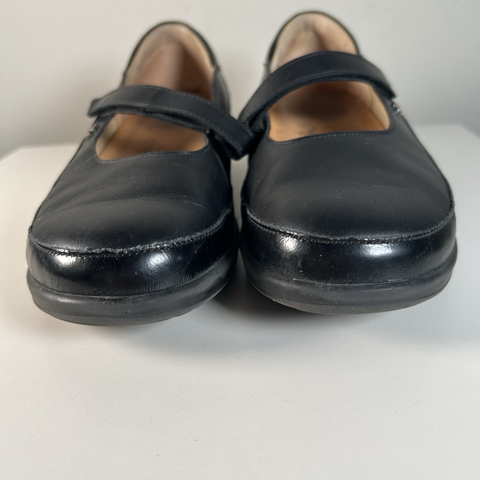Finn Comfort Black Leather Mary Jane Wedge Shoes Germany Women’s 5.5