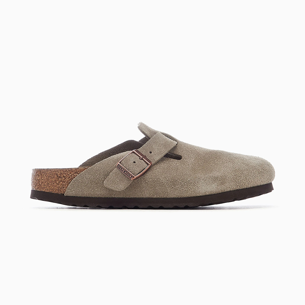 Birkenstock Boston Suede Taupe Soft Footbed Clogs Women’s Shoes Medium/Narrow