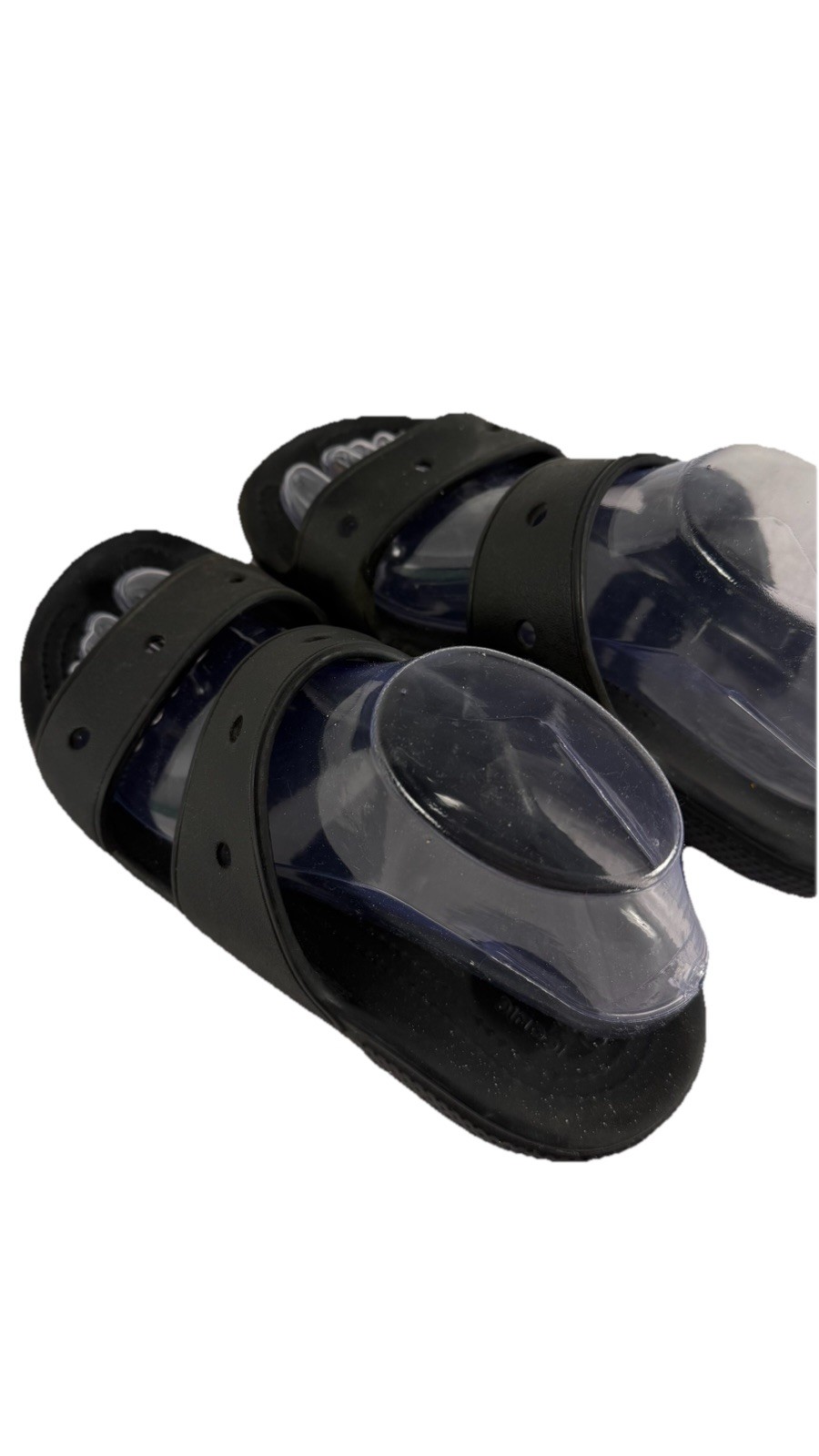 Crocs Unisex Adults Black Comfort Two Strap Slip-On Slide Sandals Size M5 W7