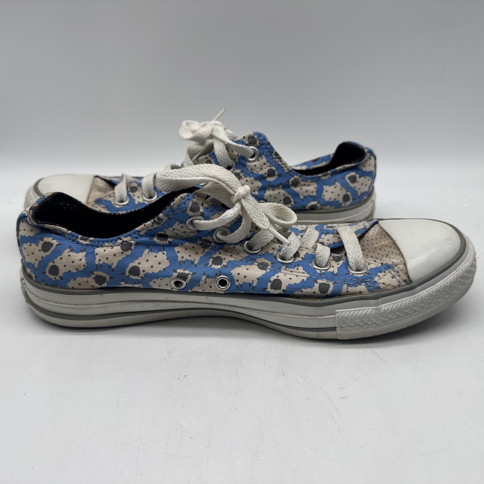 Converse All Star Sheep Print Low Top Sneakers Blue/White Women’s 10 Men’s 8