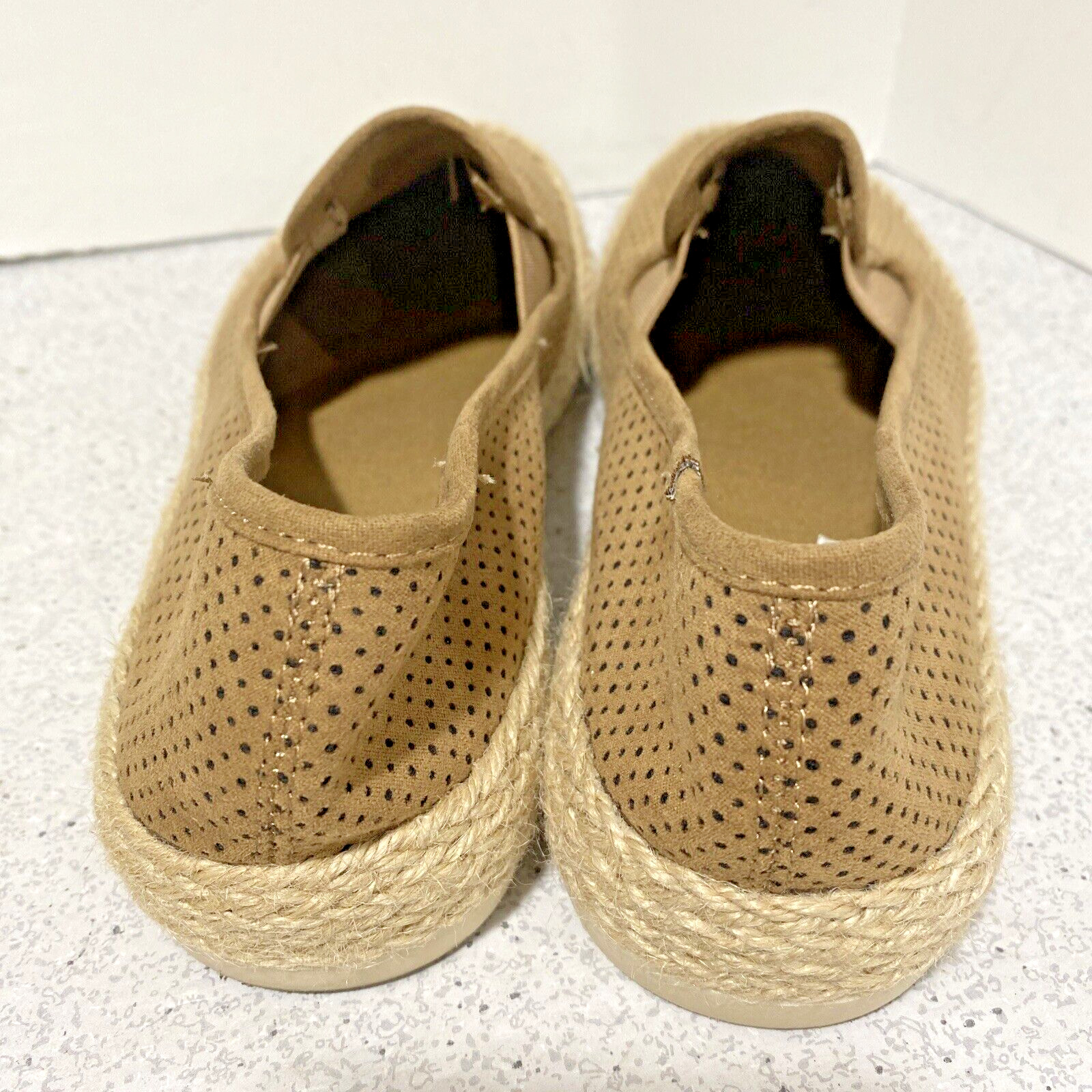 Esprit Nadine Espadrille Flats US 7.5M Tan Faux Suede Textile Uppers Casual Shoe